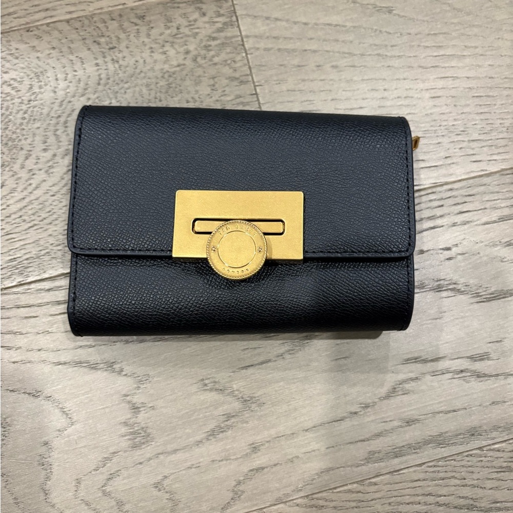 Ted Baker Black Wallet with Gold Hardware